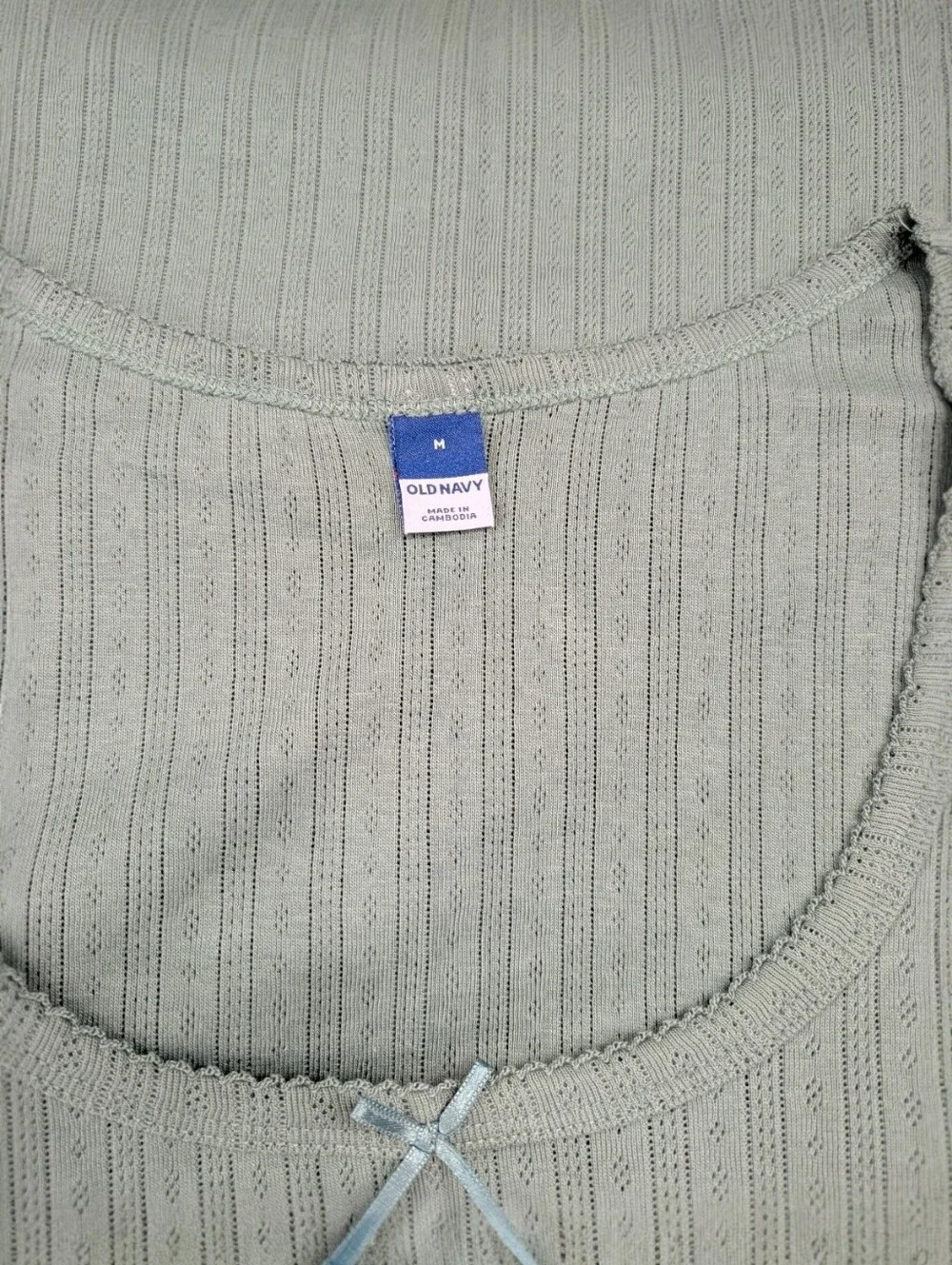 Old Navy Lace-Trim Ribbed Pointelle T-Shirt M